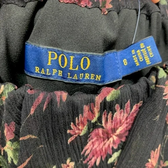 Polo by Ralph Lauren Silk Crepe Floral Dress NWT Size 8‎ - Picture 8 of 12